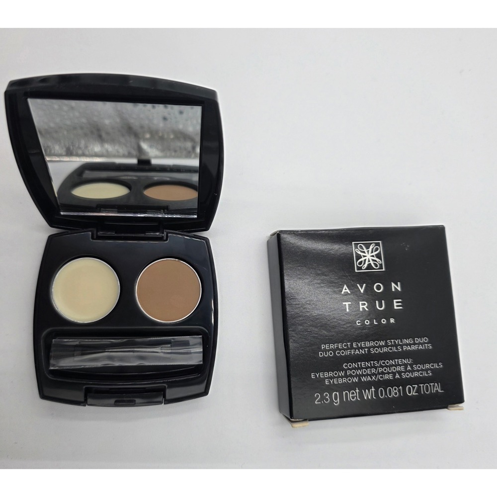 Avon True Color Perfect Eyebrow Styling Duo Blonde Powder and Wax Kit